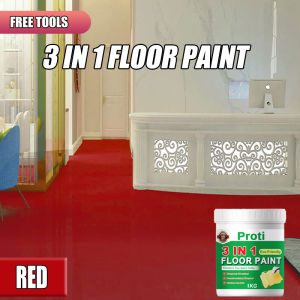 3 In 1 Epoxy Floor Paint Wear Resistant Waterproof Anti-Mold Anti Slip for Outdoor Indoor Bathroom Factory Warehouse Workshop Garage Office Gym