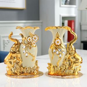 European Style Ceramic Flower Vase Floral Vases Desktop Decor Flower Arrangements Creative Furnishings