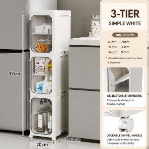 Next Day L20CM 3-5 Layers Gap Storage Cabinet With Wheels Bathroom Storage Organizer