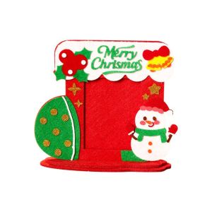 DITIPOO Ông già Noel Khung ảnh Giáng sinh tự làm 4 inch Cây thông Noel Tất Giáng Sinh Khung ảnh Giáng sinh bằng vải không dệt Sáng tạo Người tuyết Đồ chơi Giáng sinh Trường mẫu giáo