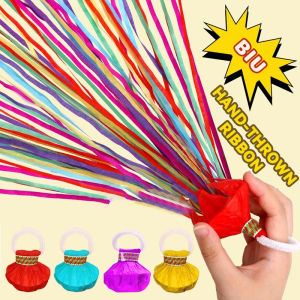 10PCS Hand Throw Streamers Poppers Colorful No Mess Handheld Confetti Streamers Wedding Party Props