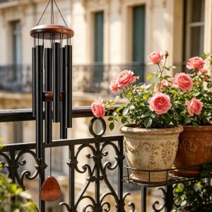 Classic 26 Inch Aluminum Pipe Wind Chimes With Wooden Tag Farmhouses Terraces Gardens Balcony Corridor