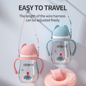 Oberni （Ready Stock）Baby Bottle Milk Bottle Wide Neck PPSU Bottle Botol Susu Newborn Baby Water Bottle Feeding Bottle  Anti Fall And Anti Choking 240 ML/300ML #O-2361