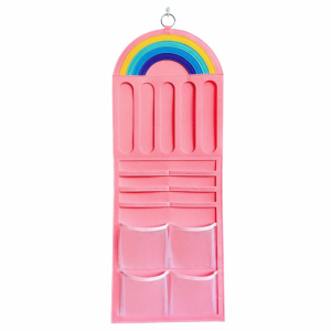 BLACKON Multifunctional Hairpin Display Rack Large Capacity Wall-mounted Hair Clip Storage Bag INS Rainbow Design Hair Bow Organizer Girl Room