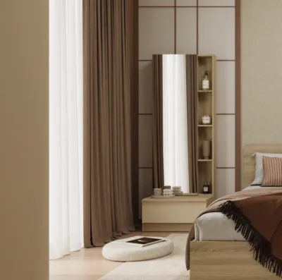 Koncept Furniture ชุดห้องนอน รุ่น Hannie ขนาด 5 ฟุต สีไม้อ่อน
