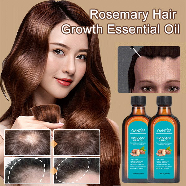 【Rosemary Hair Growth Essential Oil】Moroccan hair oil/Frizz-Smoothing ...