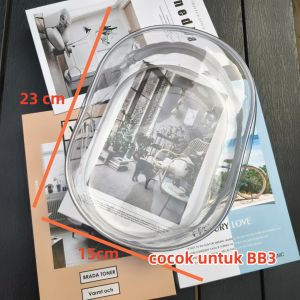 Túi đựng búp bê Baby Three trong suốt chống bụi Túi bảo vệ Baby Three size to 16x9x23cm có móc treo và quả pom lớn