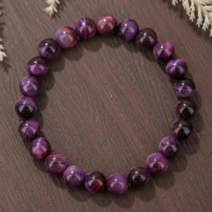 MillionGrid Natural Stones 8mm Rondelle Smooth Beaded Bracelets For Men Women Healing Stretch Bangle Gift
