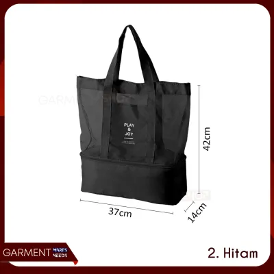 Tas Renang Jaring 2 Sekat Besar Travel Bag Cocok Untuk Travelling Piknik Double Layer Gym Sepatu