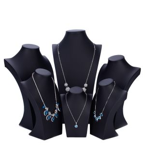 Oirlv Leather Necklace Manneuin Stand Pendant Holder Rack Jewelry Necklace Display Storage Organizer Model RX00102