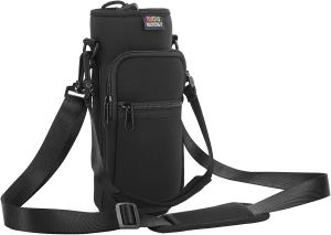 Moko Water Bottle Carrier Bag Bottle Pouch Holder Adjustable Shoulder Hand Strap 2 Pocket Sling Neoprene Sleeve Sports Water Bottle Accessories for Men/Women Hiking Travelling Camping