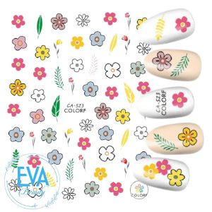 Sticker Dán Móng Tay 3D Dạng Decal Dán Móng Chống Nước Hoạ Tiết Bông Hoa Tươi Mát và Thanh Lịch CA523