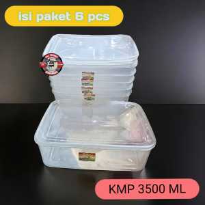( isi 6 pcs ) Food Box 3500ml Plastik / Toples Kotak Makanan KMP 3500 ml