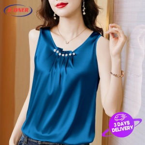 Z-ONER Sleeveless Shirt for Ladies Beaded Suspender Blouse Plus Size Shirts