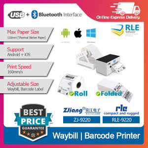 A6 A7 Waybill Printer ZJ-RLE 9220 High Performance Thermal Label Printer for iOS Android Laptop and Desktop.