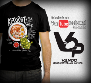 BAJU KAOS KETUPAT OPOR / KAOS DISTRO / TSHIRT MAKANAN KULINER INDONESIA FOOD hitam