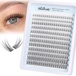 Natural Lash Clusters Invisible Band Eyelash Clusters CC-curly Cluster Eyelash Clusters Clear Band Spider Cluster Lashes 10-16MM Lash Extensions Individual Lashes by Newcally