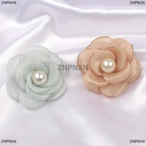 [COD] ZNPNXN 1Pcs 5cm Mesh Gauze Flowers For DIY Wedding Party Decorations Floral Wreath Scrapbook Craft 3D Fabric Flowers