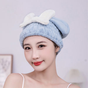 Coral Fleece Bowknot Hair Drying Cap Super Absorbent Quick Dry Hair Towel Women Shower Turban Wrap Hair Drying Accessories