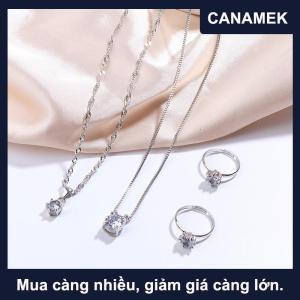 【CANAMEK】 Phụ nữ sang trọng vòng Vòng cổ bông tai rhinestone vòng đeo tay nữ Phụ nữ giản dị trang sức Set