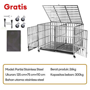 GREENPETS Dog Cage Stainless Steel Cage for Dog Heavy Duty Pet Collapsible Cage Foldable Pet Cage