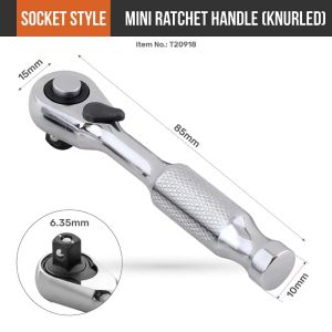 NOBLELUX 1Pcs with Anti-slip Ergonomic Handle Ratchet Wrench 14 Drive Mini Torque Spanner Durable 1/4" Hand Tool For Tightening Tasks