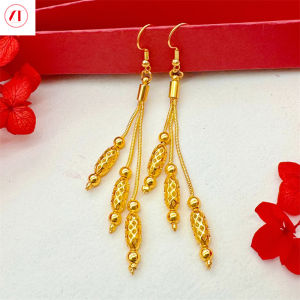 XT Jewellery Korea 24k Hollow Tassel Earrings Fashion Woman 916 Original Gold Plated