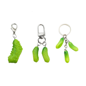 10pcs Sturdy Resin Cucumber Keychain Practical and Portable Decoration for Bags and Keys Decoration Casual Use