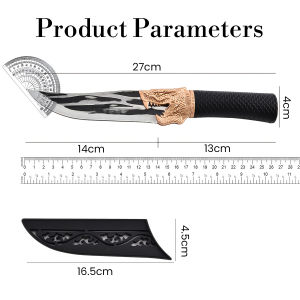 Nipiin Stainless Steel Dragon Knife Sharp Meat Bone Knife with Cover Kitchen Knife Sharp Edge