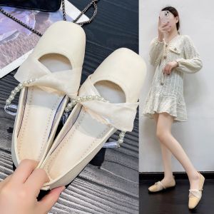 Concise and clear: รองเท้าส้นแบนแฟชั่น สตรี ส้นหนาสั้น ลำลอง ตกแต่งริบ บิ้นมุกดี ใส่สบาย คลิกที่นี่ คุณอาจจะชอบ