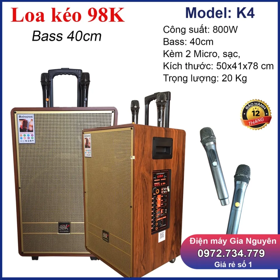 Loa kéo 98k K4 Bass 40, chất âm trầm ấm, bass to, rõ. Bảo hành 12 ...