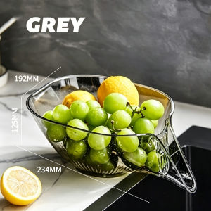 [SG Stock] Cute Double Layer Drain Basket Kitchen Colander Fruit Washing Bowl Vegetable Strainer Food Storage Container