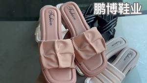 [Free Shipping] WomenS Summer New High-Heeled Slippers Pleated Fashionable Versatile Small One-Strap Sandals With Chunky Heels Korean Style Thick-Heeled Sandals