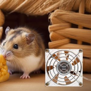 CANGI8 Low Noise Pet Cage Cooling Fan Portable Lightweight Small Pet Cooling Fan Energy Efficient Decorative Hamster Cooling Fan Cooling Supplies