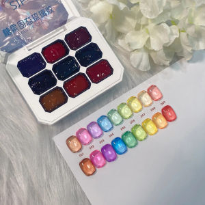 1pc Solid 9-grid Nail Patting Color Painting UV Gel Nail Polish Adhesive Nail Art Soak Off Creation LED Gradient Gel Varnish