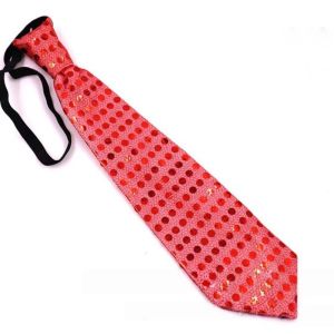MUNCHX Battery Powered LED Luminous Tie Colorful Dot Print Men Women Necktie Creativity Unique Sequins Glowing Tie Party Accessories