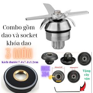 Máy xay sinh tố công nghiệp JTC Omniblend V linh phụ kiện gồm cối dao xay inox 304 từ 2 đến 8 lưỡi khóa nhông dao motor hàng tốt giá mềm