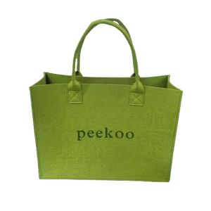 HEFEI S/M/L Green Fashion Student Shoulder Bags Tote Picnic with Sturdy Handle Storage Bag Grocery Bag Shopping Bag Gift Packing Pouch Felt Handbag