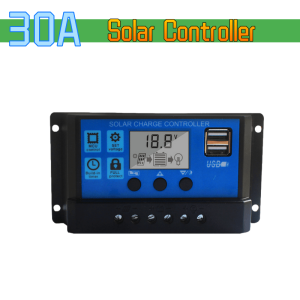 JUXING 10A/20A/30A/40A/50A/60A Solar Charge Controller 12V/ 24V Solar Panel Charge Controller Intelligent Regulator with 5V Dual USB Port Display Adjustable Parameter LCD Display and Timer Setting ON/Off Hours