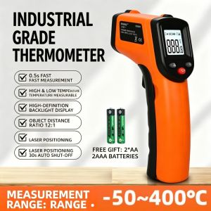 Non-contact Digital Infrared Thermometer Laser Temperature Meter Pyrometer Imager Hygrometer Termometro infrarojo Light Alarm
