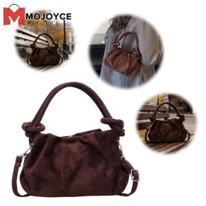 MOJOYCE Trendy Mens Shoulder Crossbody Bag in Faux Suede with Pleated Design for Everyday Commute