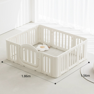 Quây cho bé Babyviva mẫu Luxury White (chưa gồm thảm) nhựa nguyên sinh an toàn cho bé