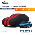 Cover Mobil BYD Atto 3 Warna Custom Sarung Penutup Body Mobil Anti Panas UV Semi Outdoor. 