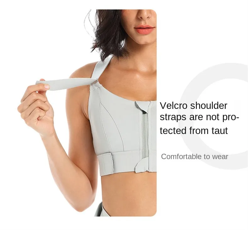 Winmax Front Zipper Sports Bra for Women Gym Plus Size 5XL Velcro