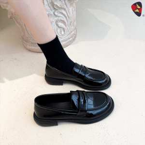 Katerina Fashion Style Loafers Shoes Black Platform Heel For Women Casual Student #A-39