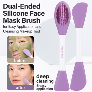 Dual Head Silicone Mask Brush For Cleansing And Applying Face Masks