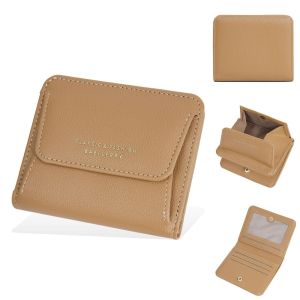 VGFD Elegant Women Short Wallet Large Capacity Pu Leather Bank/ID/Credit Card Bag New Solid Color Business Card Holder Female