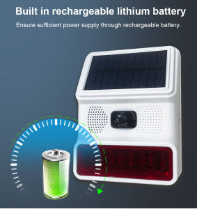 【Hanya 1 - 3 Hari Pengiriman】DAYTECH SL14 Alarm Pengamanan Solar - 100 Desibel Siren Strobe Lampu Tahan Air Cocok untuk Rumah & Tempat Luar Boleh Digunakan Bersama Host Alarm