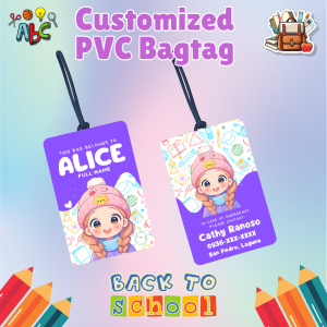 Customized PVC Bag Tag for Kids Boys and Girls ATM Size Glossy Luggage Tag PVC Waterproof Cute Bag Tags