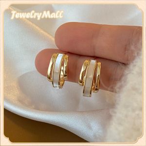 18K Saudi Gold Earrings Nasasangla Pawnable Legit Mother of Pearl Stud for Women Gift Hypoallergenic Non Tarnish Korean Style – Philippines Hot Sale